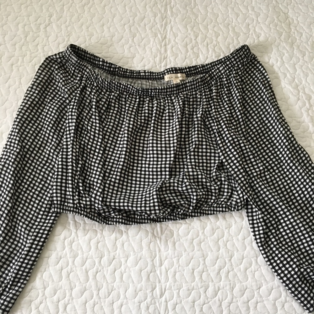 L.A. Hearts Gingham Off the Shoulder Top